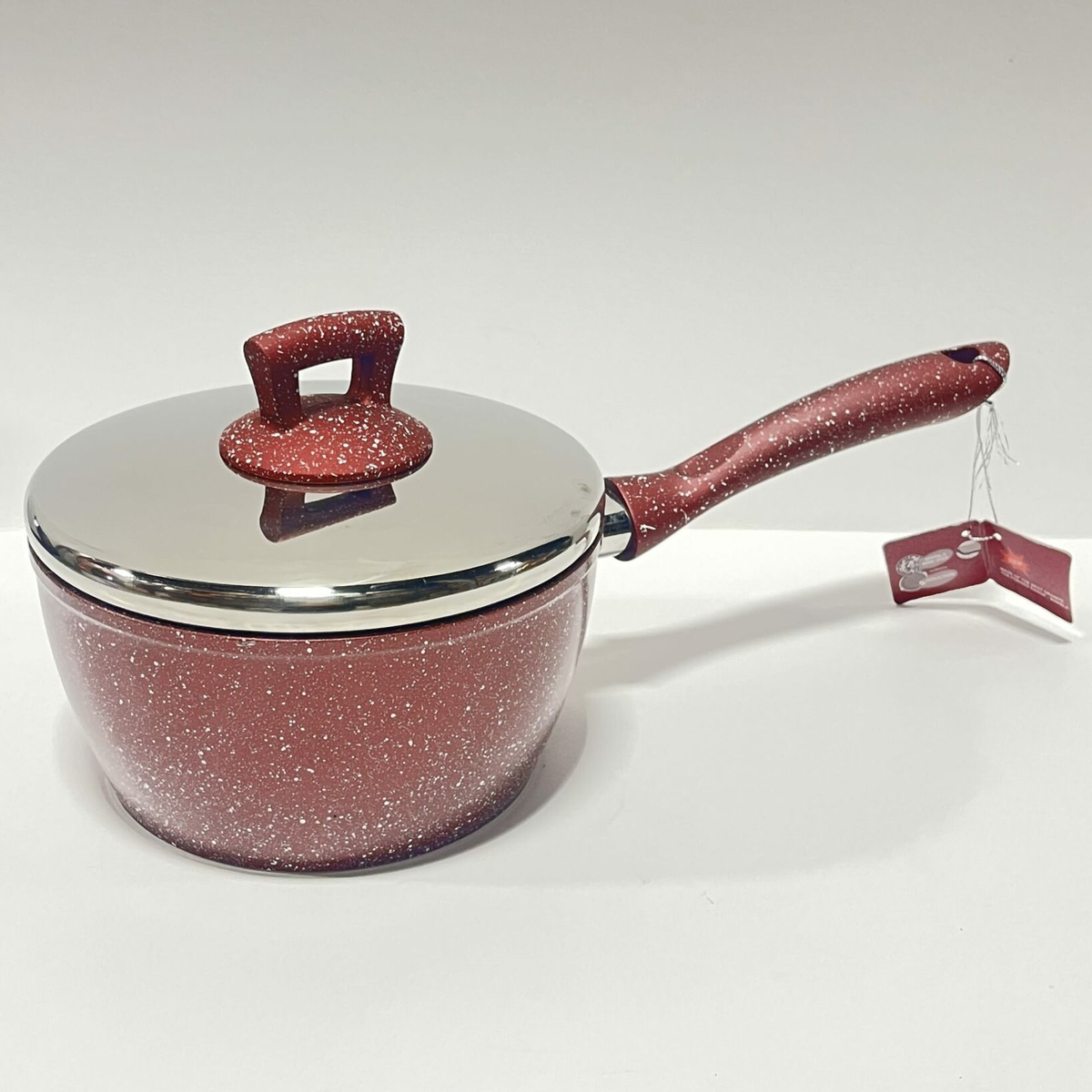CASSEROLE GRANITE WITH COVER RED MARBLE