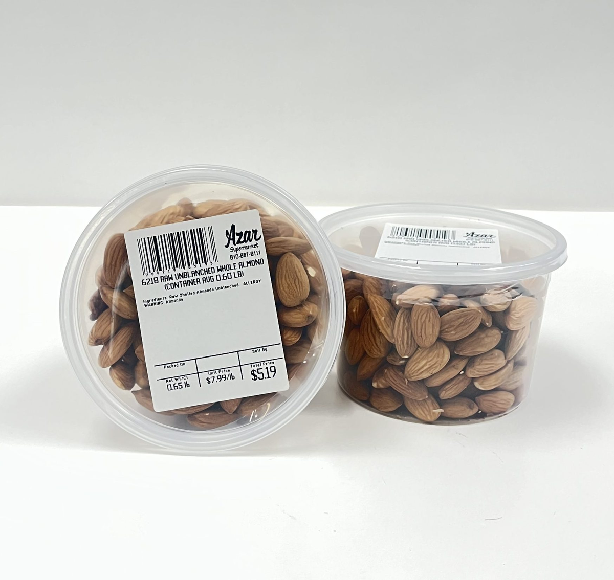 ALMONDS RAW WHOLE UNBLANCHED 6218