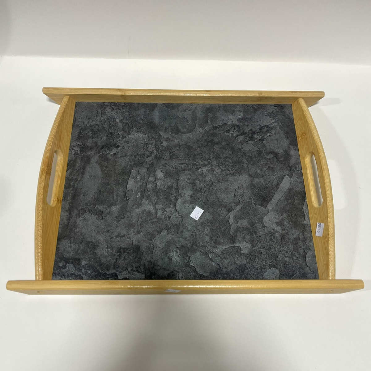 BAMBOO SERVING TRAY RECTANGLE GREY BASE MEDIUM