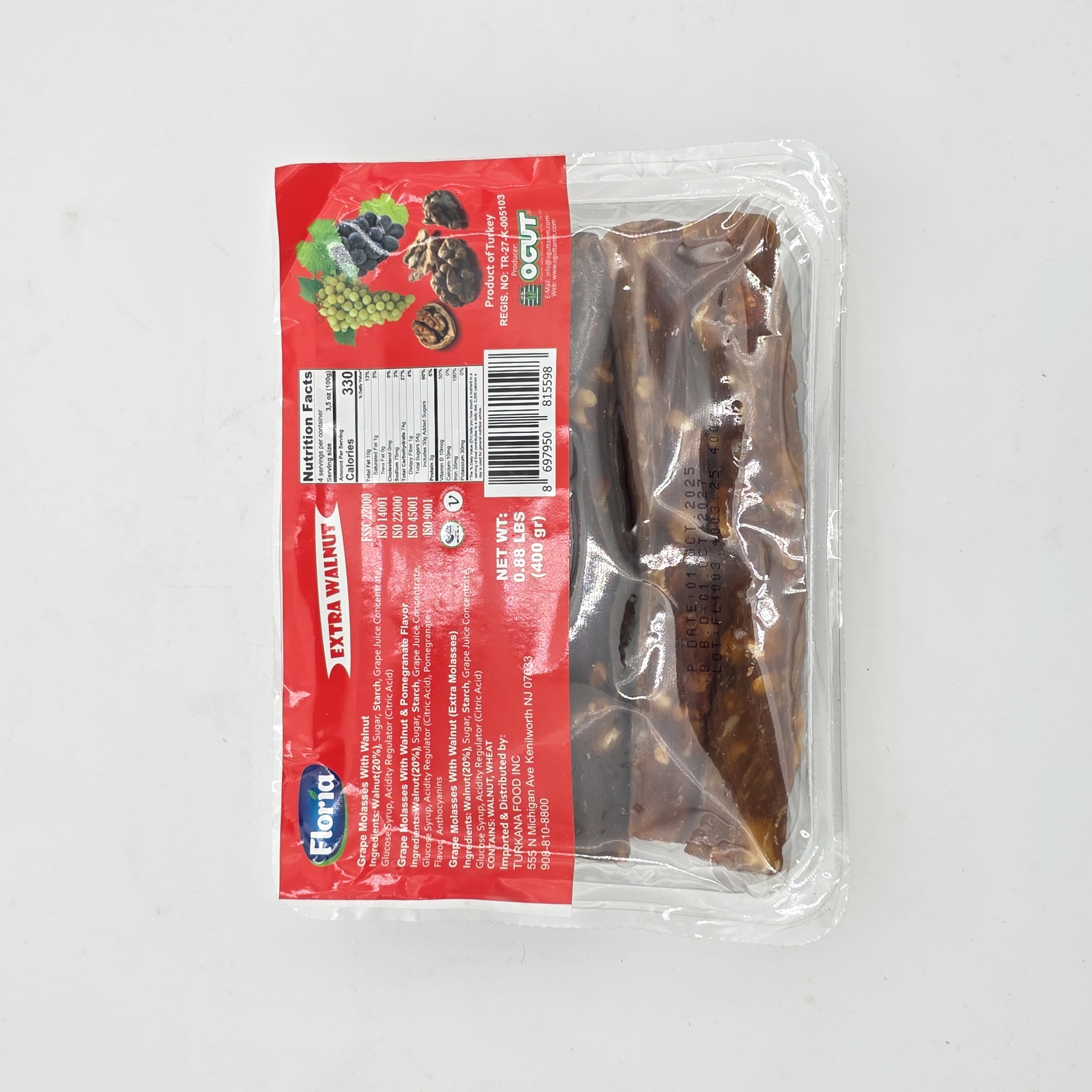 MOLASSES GRAPE WITH EXTRA WALNUT TURKISH DELIGHT ROLL