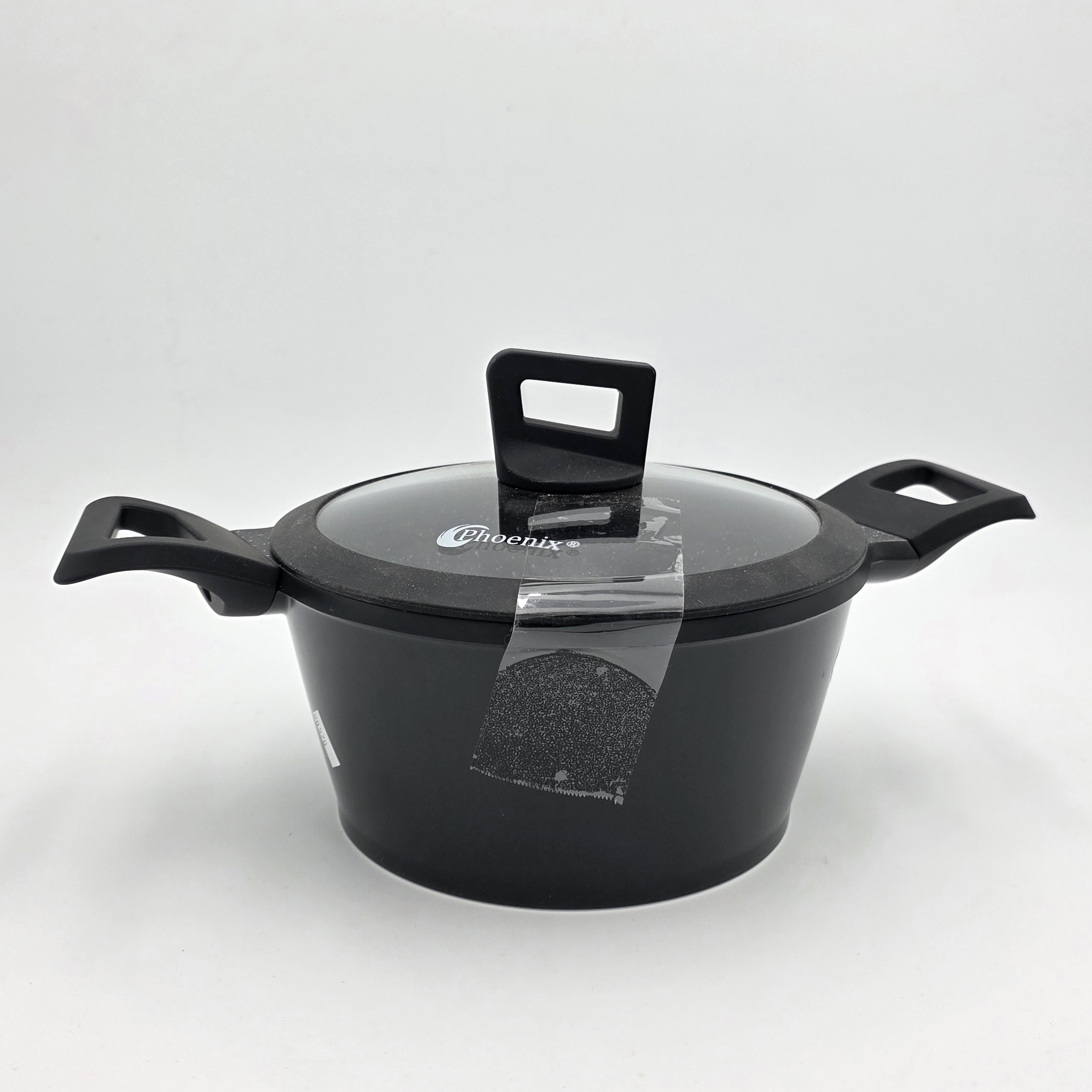POT NON STICK BLACK GLASS COVER